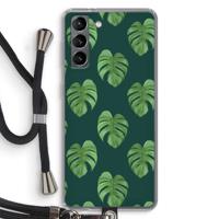 Monstera leaves: Samsung Galaxy S21 Transparant Hoesje met koord - thumbnail