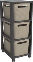 Rotho tower brisen design ladekast 3x16l met wielen cappuccino