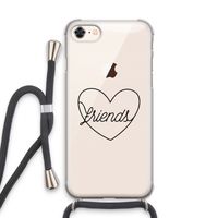 Friends heart black: iPhone 7 Transparant Hoesje met koord