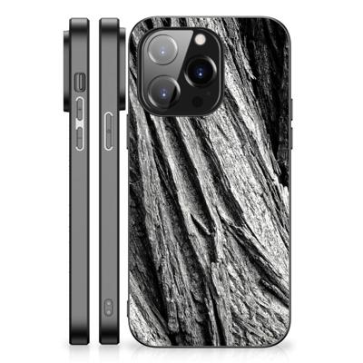 Houten Print Telefoonhoesje iPhone 14 Pro Boomschors Grijs