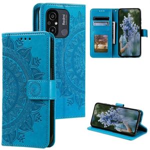 Xiaomi Redmi 12C Mandala Series Portemonnee Hoesje met Standaard - Blauw