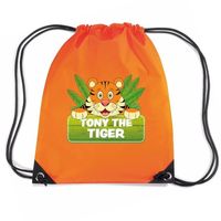 Tony the Tiger tijger trekkoord rugzak / gymtas oranje voor kinderen - thumbnail