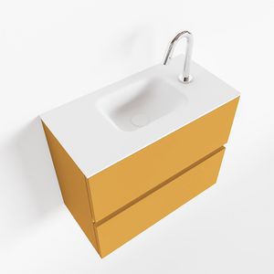 Toiletmeubel Mondiaz Ada | 60 cm | Meubelkleur Ocher | Lex wastafel Talc Midden | 1 kraangat