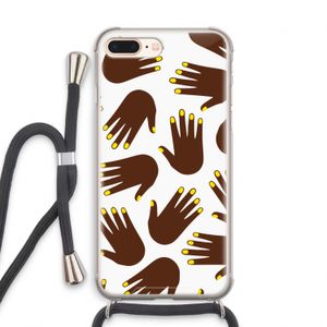 Hands dark: iPhone 7 PLUS Transparant Hoesje met koord