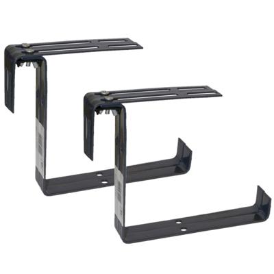 Balkonbeugel - 6x - voor railing t/m 14 cm - grijs - bloem/plantenbakken ophang beugel