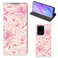 Samsung Galaxy S20 Ultra Smart Cover Pink Flowers