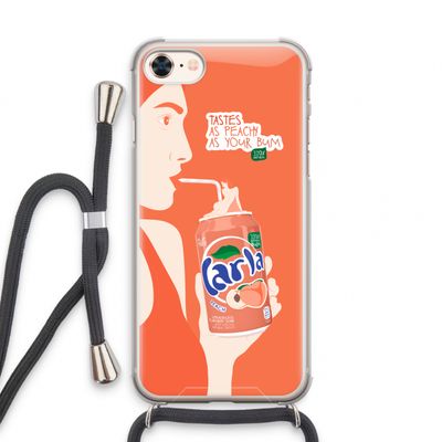 Peach please!: iPhone 8 Transparant Hoesje met koord