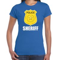 Sheriff police / politie embleem t-shirt blauw voor dames - thumbnail