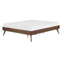 Beliani-BERRIC -Tweepersoonsbed-Donkere houtkleur-140 x 200 cm-MDF