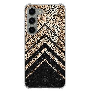 Samsung Galaxy S23 siliconen shockproof hoesje - Chevron luipaard