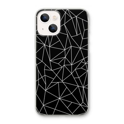Geometrische lijnen wit: iPhone 13 mini Transparant Hoesje