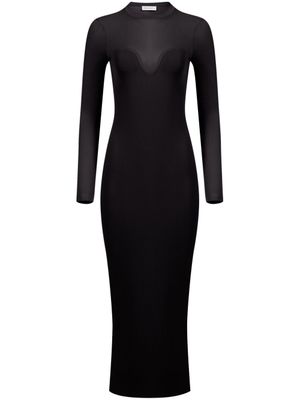 Nina Ricci robe mi-longue à effet de transparence - Noir