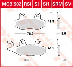 TRW Remblokken, en remschoenen voor de moto, MCB582SH Sinter street