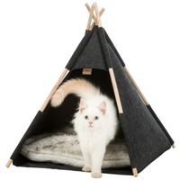 Trixie schuilplaats tipi vilt antraciet 70x70x70 cm - thumbnail