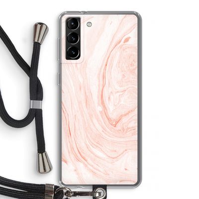 Peach bath: Samsung Galaxy S21 Plus Transparant Hoesje met koord