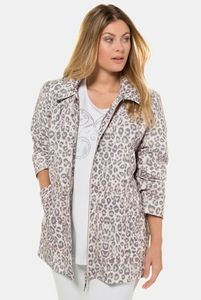 Ulla Popken Jas, luipaarddessin, afneembare capuchon, 2 zakken - Grote Maten