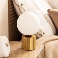 Tafellamp opaalglas goud &apos;Toon&apos; E27 25 cm