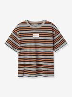 T-shirt jongen NKMLESLIE NAME IT, losse pasvorm van gerecycled katoen gemêleerd grijs