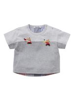 familiar t-shirt en coton à broderies - Gris