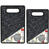 Urban Living keuken Snijplank - marmer look - zwart - kunststof - 25 en 30 cm