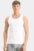 2-Pack heren hemden - Basic Tanktop - Katoenen onderhemd slim fit - Ronde hals - Zonder mouwen - S - Wit - Top - Singlet - S - S - S