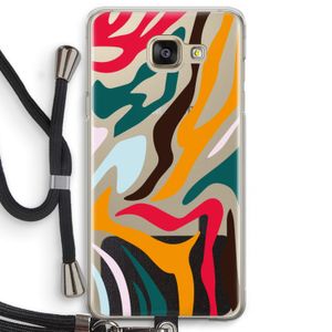 Colored Zebra: Samsung Galaxy A5 (2016) Transparant Hoesje met koord