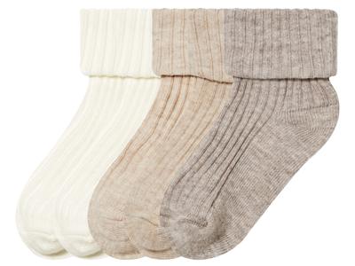 lupilu 5 paar baby sokken (19-22, wit/beige/grijs)