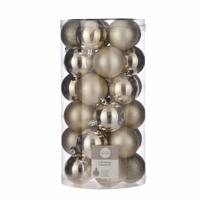 Kerstballen - 30x st - licht champagne - D6 cm - kunststof - kerstversiering