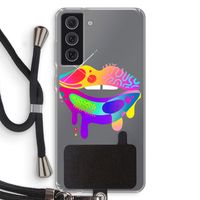Lip Palette: Samsung Galaxy S21 FE Transparant Hoesje met koord