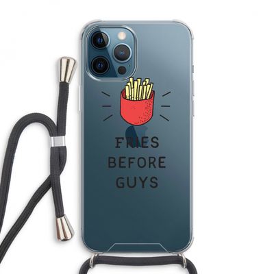 Fries before guys: iPhone 12 Pro Max Transparant Hoesje met koord
