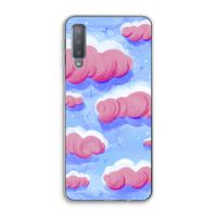 Roze wolken met vogels: Samsung Galaxy A7 (2018) Transparant Hoesje