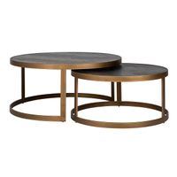 Richmond Ronde Salontafel Blackbone Brass, Set van 2 stuks - Zwart