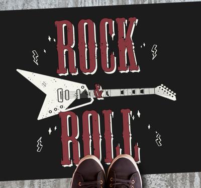 Rock n' roll met gitaardesign slaapkamertapijt