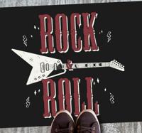 Rock n' roll met gitaardesign slaapkamertapijt