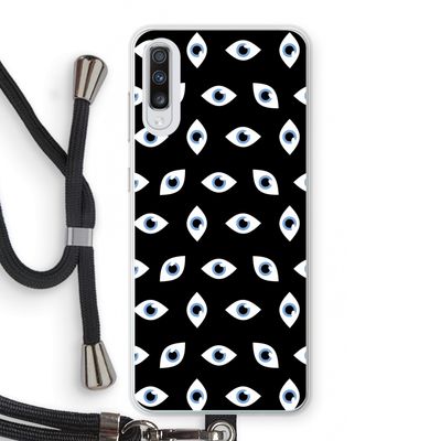 Eyes pattern: Samsung Galaxy A70 Transparant Hoesje met koord