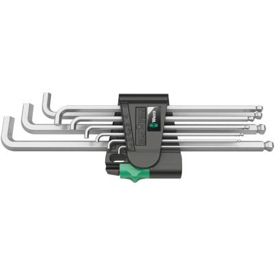 Wera 950 PKLS/9 SM SB Inbus Haakse schroevendraaierset 1.5 mm, 2 mm, 2.5 mm, 3 mm, 4 mm, 5 mm, 6 mm, 8 mm, 10 mm 9-delig