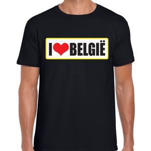 I love Belgie landen t-shirt zwart heren