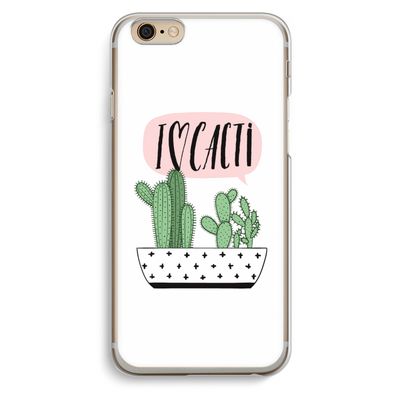I love cacti: iPhone 6 / 6S Transparant Hoesje