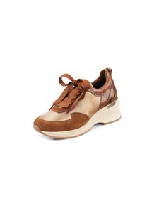 Sneakers lamssuèdeleer sleehak Van Softwaves bruin
