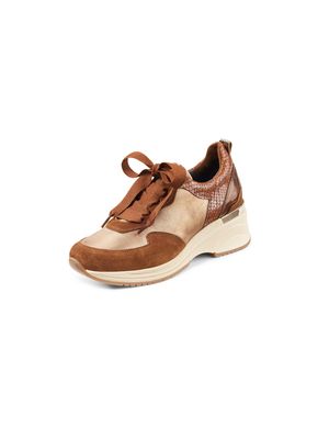 Sneakers lamssuèdeleer sleehak Van Softwaves bruin