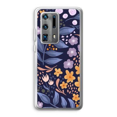Flowers with blue leaves: Huawei P40 Pro Plus Transparant Hoesje