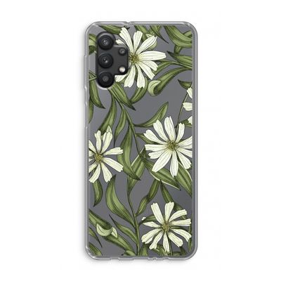 Wit bloemenpatroon: Samsung Galaxy A32 5G Transparant Hoesje
