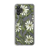 Wit bloemenpatroon: Samsung Galaxy A32 5G Transparant Hoesje
