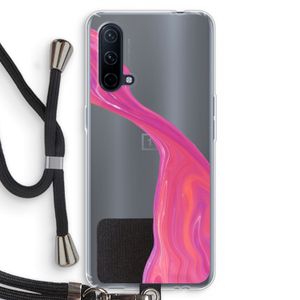 Paarse stroom: OnePlus Nord CE 5G Transparant Hoesje met koord