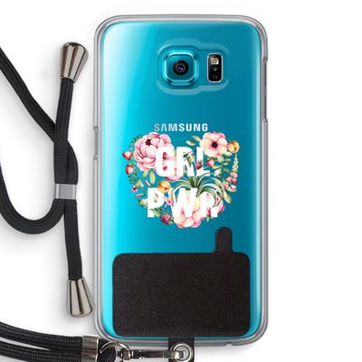 GRL PWR Flower: Samsung Galaxy S6 Transparant Hoesje met koord