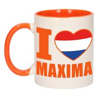 I love Maxima mok/ beker oranje wit 300 ml - thumbnail