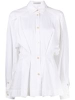 Palmer//Harding chemise en coton à taille froncée - Blanc