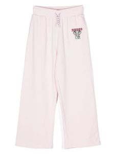 Kenzo Kids pantalon de jogging en coton à logo brodé - Rose