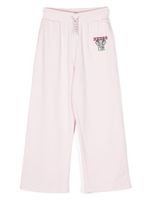 Kenzo Kids pantalon de jogging en coton à logo brodé - Rose