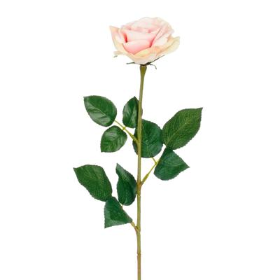 Kunstbloem Roos Valentine - H59 cm - lichtroze - kunststof - stelen kunstbloemen - boeket